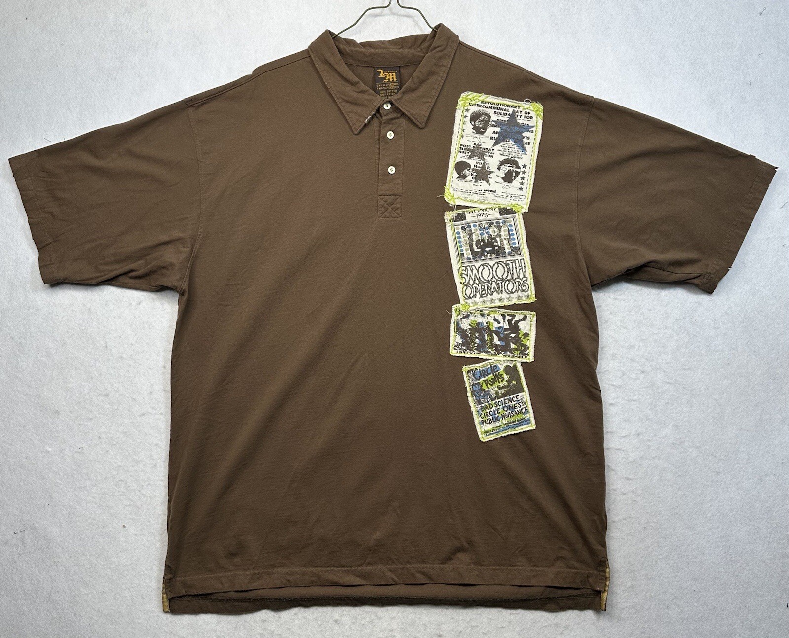 Live Mechanics Men’s Graphic T-Shirt 3D Detail Green Collared Size 3XL