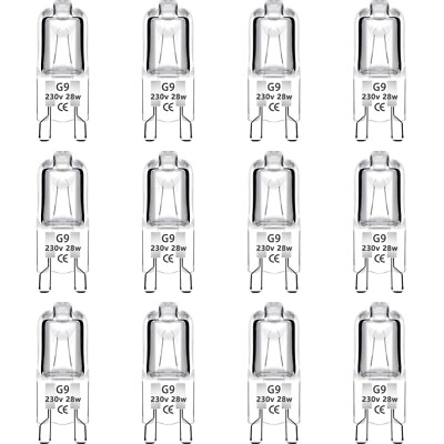 Caldarax 12er Paket G9 Halogenleuchtmittel 28W 230V - 100% Dimmbar & Flackerfrei
