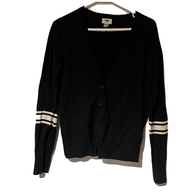 Old Navy black with white arm stripe Cardigan in size medium