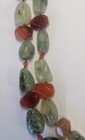 Double strand Prehnite & Fire Agate stone Necklace 24" w/ Jade toggle Clasp #163 — photo 4