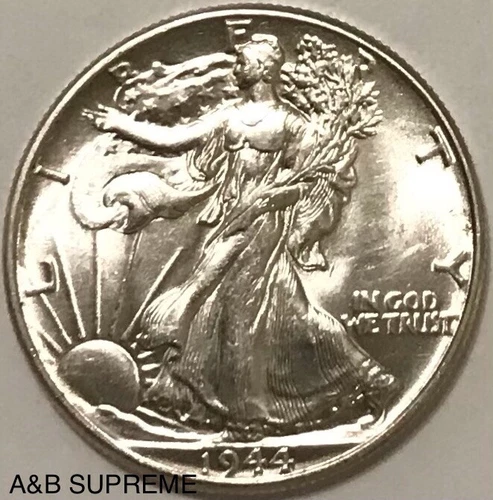 1944 Walking Liberty Half Dollar From OBW Roll Estate CH-GEM Bu Unc 90% Silver