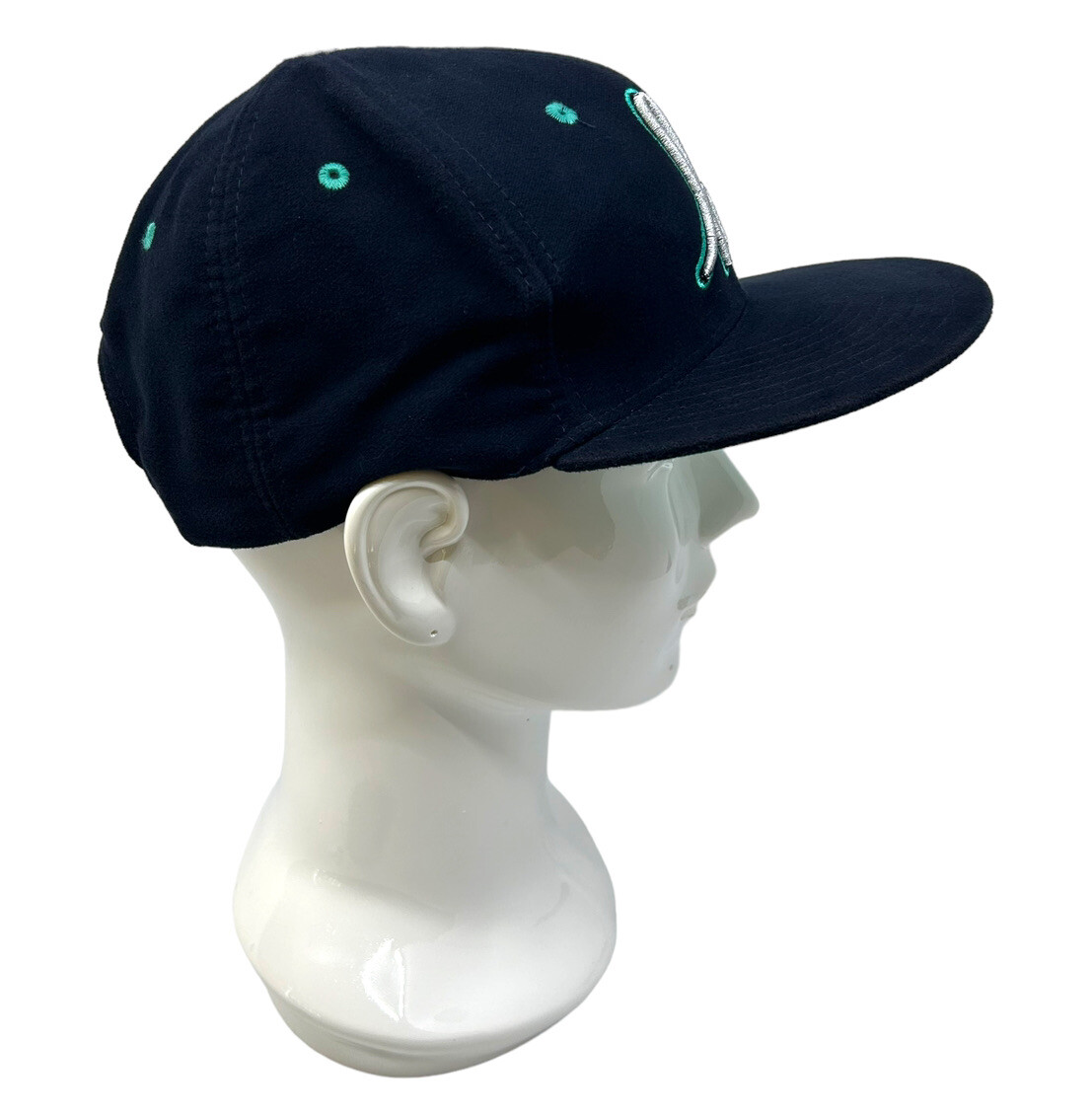 In4mation IN4M Hi Script Hat Blue Gray 20% Wool Embroidered