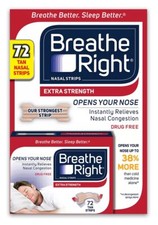Breathe Right Extra Strength Nasal Strips, 72 Strips