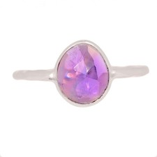 Natural Amethyst - African 925 Sterling Silver Ring Jewelry s.9 CR74015