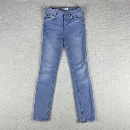 Zara Women's SZ 4 Premium Denim Collection Light Wash Distressed Jeans |  eBay