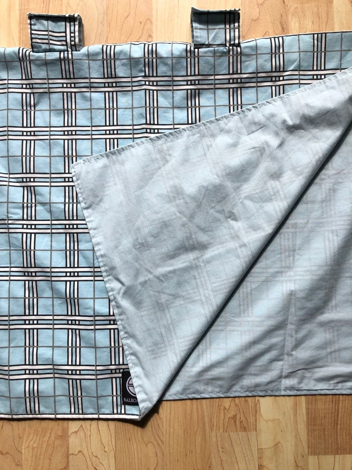 Balboa Asiento de Coche Bebé Canopy Cubierta Universal Manta Reversible Azul Cuadros Foto 3 de 4