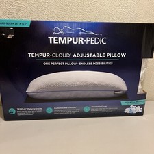 Tempur-Pedic Adjustable Pillow Queen 25X15.5Washable Cover Customizable Comfort