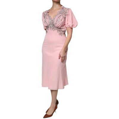 ERMANNO SCERVINO Dress Pink Floral Lace Short Sleeves V-neck Midi IT44/US10/L | eBay ERMANNO SCERVINO Dress Pink Floral Lace Short Sleeves V-neck Midi IT44/US10/L | eBay