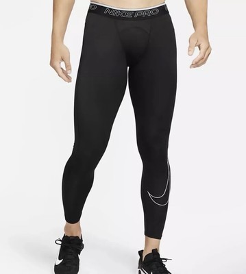 Nike Men s Pro Dri-FIT Training Full Length Tights Black White Sz L DD1913-010