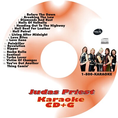 CUSTOM KARAOKE JUDAS PRIEST 18 GREAT SONG cdg CD+G RARE RIPPER SENTINEL & MORE