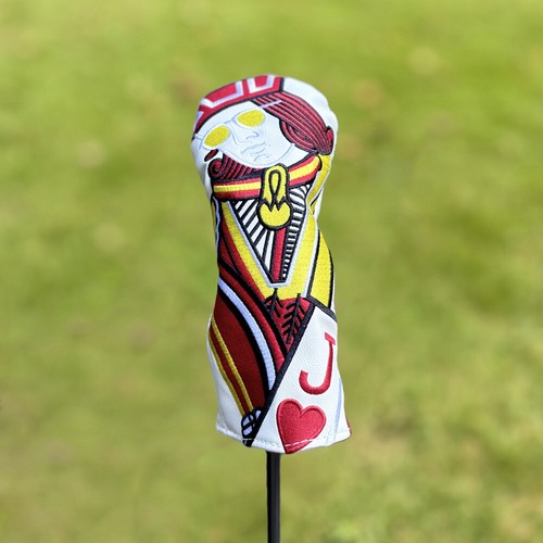Playing Card White Golf Club Headcover Driver Fairway Wood Hybrid HeadCover 135H - Picture 7 of 9