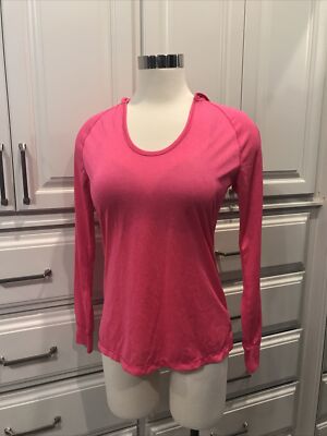 Layer 8 Hoodie Long Sleeve Top Womens S/M Pink Light Weight Stretch Polyester
