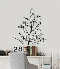 Vinyl Wall Decal Bare Tree Birds Branches Living Room Decor Sticker Mural ig5278