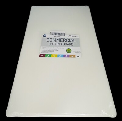 Thirteen Chefs Commercial Grade Polypropylene Cutting Board 12''x18''x 1/2  White.