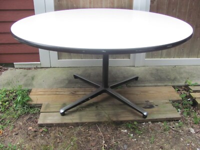 VITRA 54'' Diameter Conference Dining Table White Laminate Top Labeled Very Good