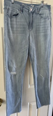   Seven7 High Rise Slim Straight Raw Hem Womens Jeans Sz 12  