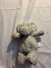 Aurora World EBBA Elephant Plush 11  Gray Tan Polka Dots Lovey Embroidered Eyes