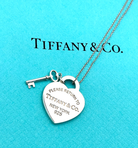 Tiffany & Co. Return to Tiffany Heart Tag Key Pendant Necklace Silver Used
