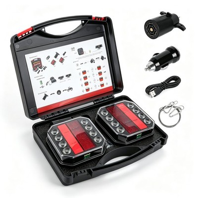 Upgraded Wireless Trailer Lights Magnetic Bluetooth Remote Control Trailer Tail+