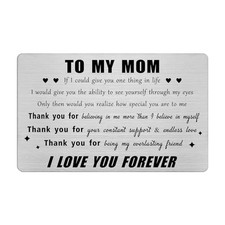 Mom Gifts from Daughter Son, I Love My Mom Birthday Card for Thank You Mom