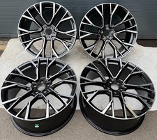 X4 22" INCH BMW X5 X6 5X112 66.6 BLACK MACHINE POLISHED ALLOY WHEELS (SET OF 4)