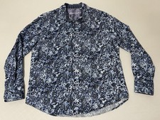 Robert Graham Shirt Men's XL Blue Abstract With Flip Cuff