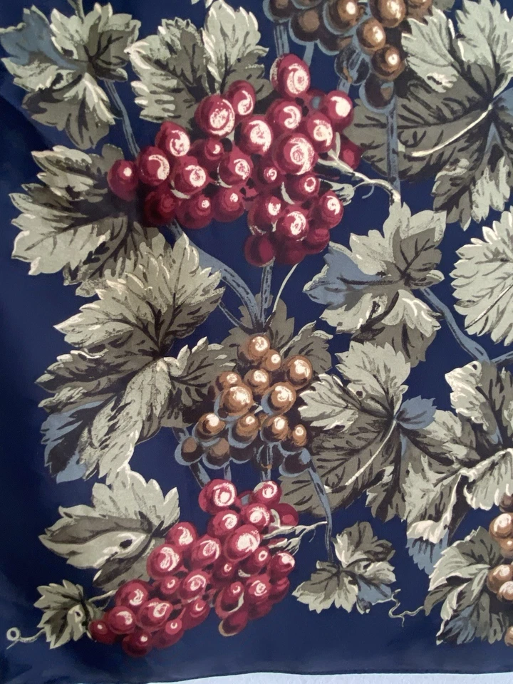 ECHO Bufanda Mujer Seda Negra Estampada Uva 32"/30" BUEN ESTADO Foto 4 de 4