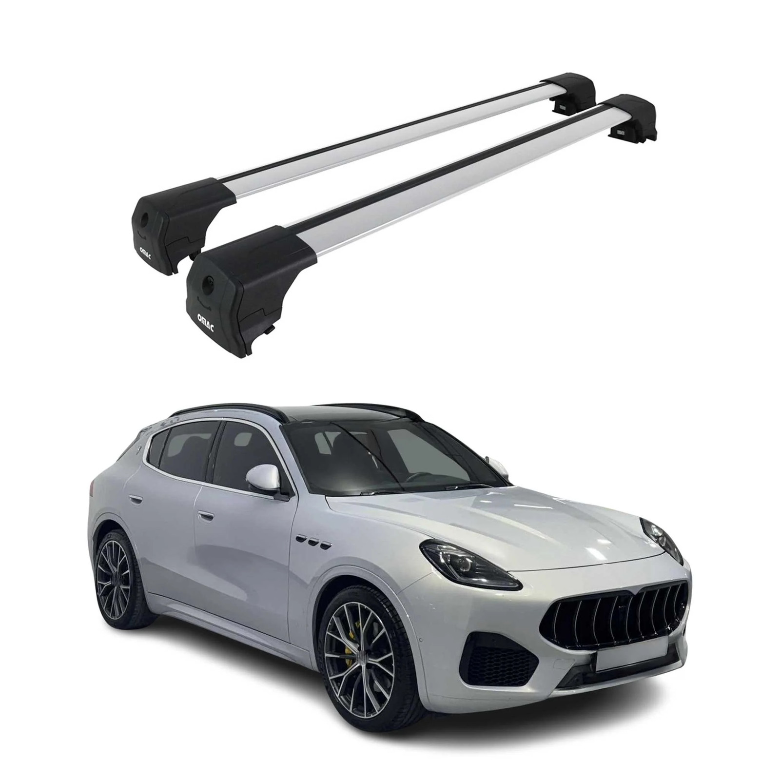 For Maserati Grecale 2023-2025 OMAC Gray Flush-Mounted Roof Rails Cross Bars