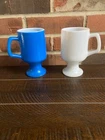 Vtg. Anchor Hocking 1950's Orange Peel Textured Set of 2 Pedestal Mugs EUC!!
