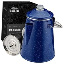  Classic Percolator Coffee Pot — The Most Nostalgic Camping Coffee 12 Cup Blue