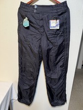 Vintage 90s Skitique Black Snow Pants Bib Size L Nylon Ski Wear NOS