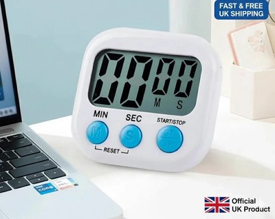 Magnetischer Küchentimer Uhr LCD-Digitalanzeige zum Kochen von Eiern lauter Alarm UK