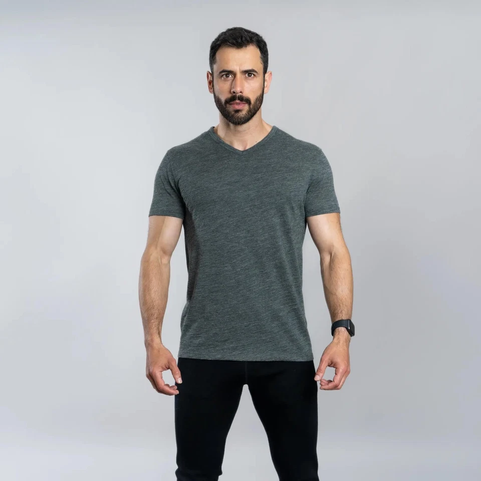 AoA Men's Royal Alpaca V-Neck Shirt: Light, Wicking Outdoor Ecological Layer ... - Image 3 of 4