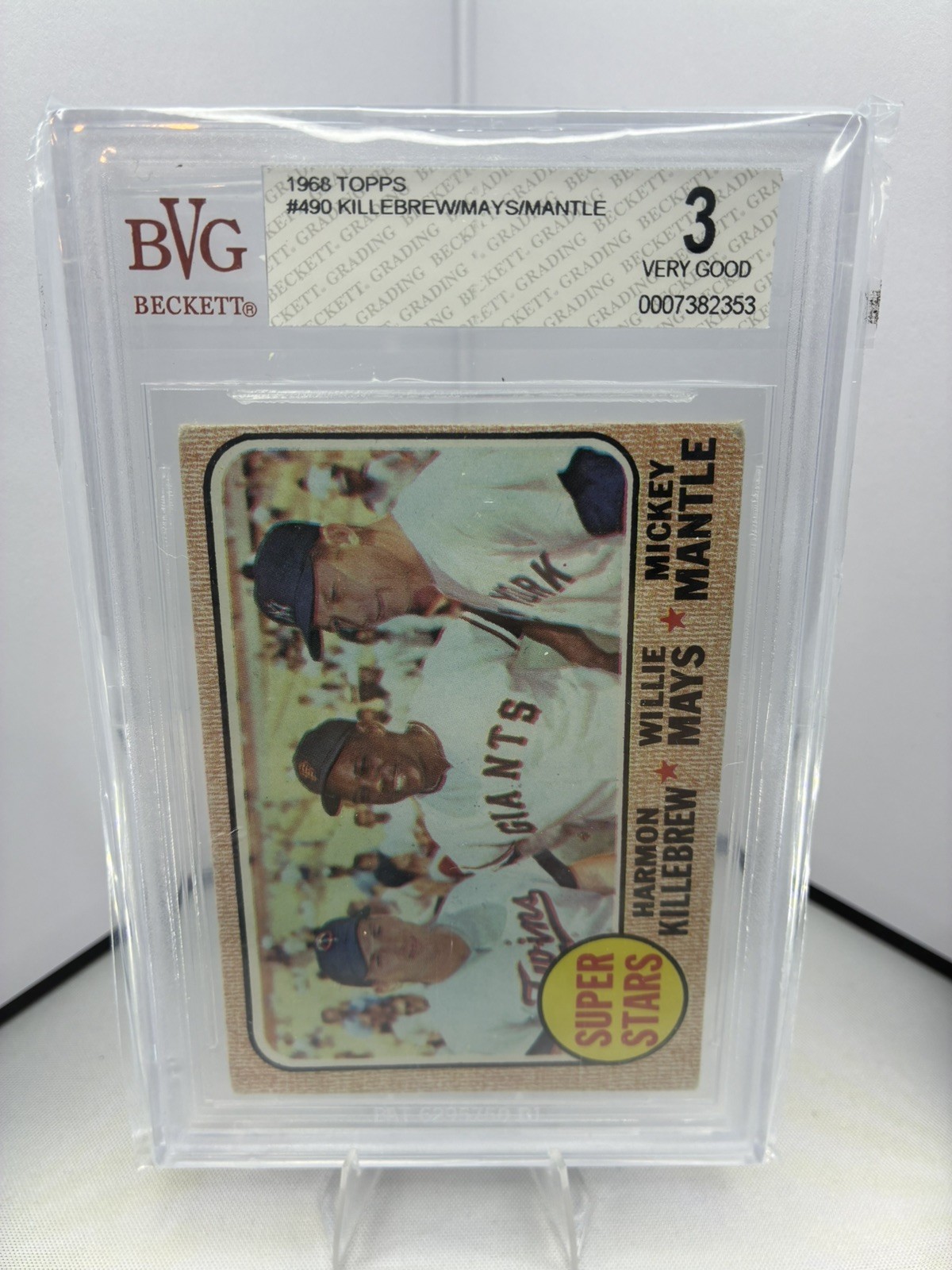 1968 Topps Super-Stars Mickey Mantle/Willie Mays/Harmon Killebrew #490 