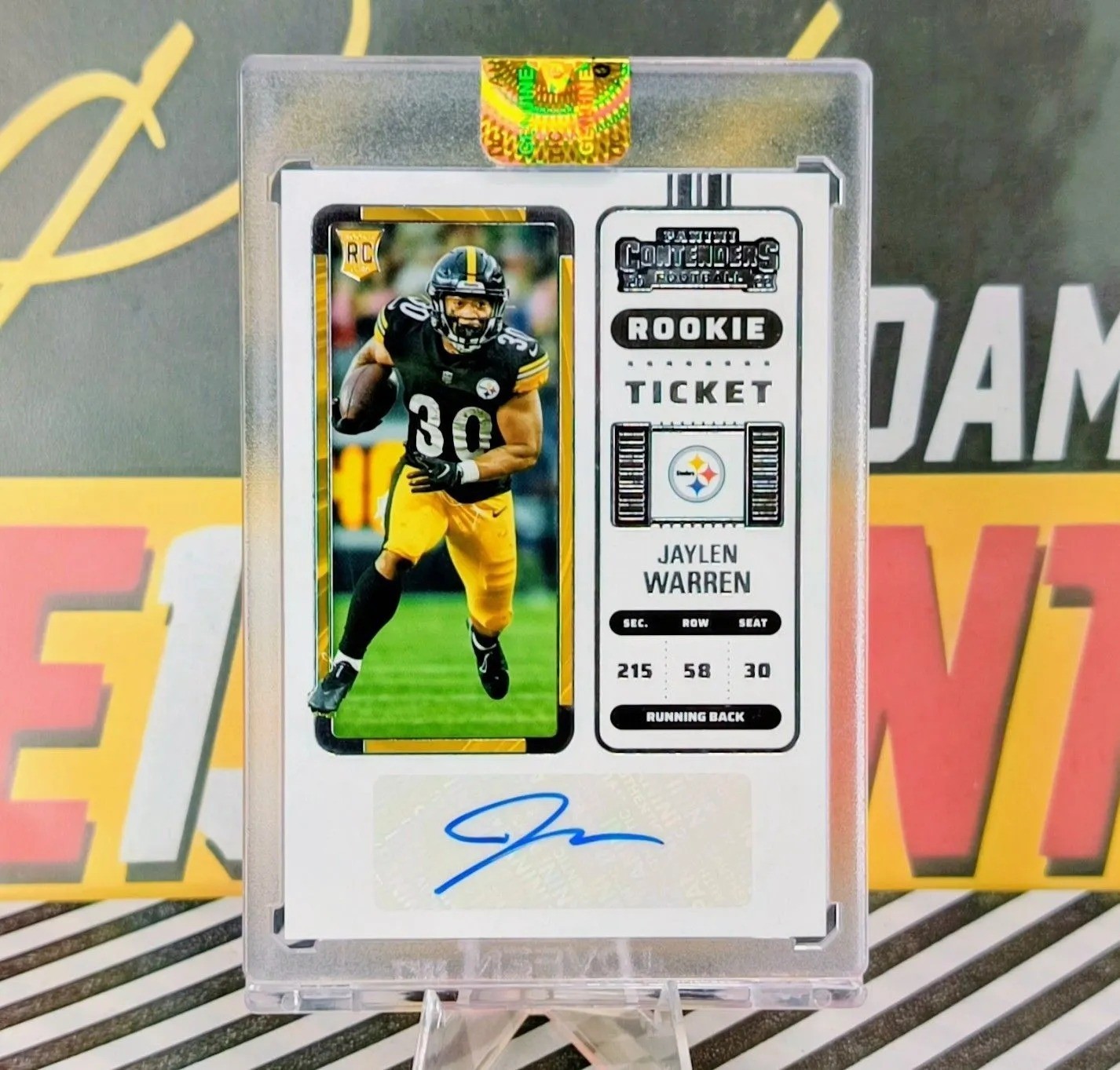 Jaylen Warren Contenders Rookie Ticket Auto SP Pittsburgh Steelers RB NFL