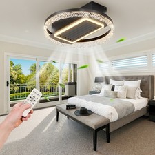 Modern 20" Ceiling Fan w/ Remote  APP Control, Reversible DC Motor, LED Light