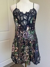 Victoria s Secret Floral Lace Silk Slip womens size small
