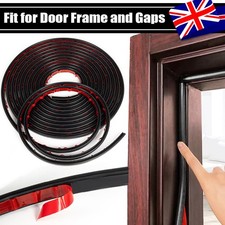 6M*Black D-Shape Rubber Weather Seal Strip Draught Excluder For Door Frame Gaps