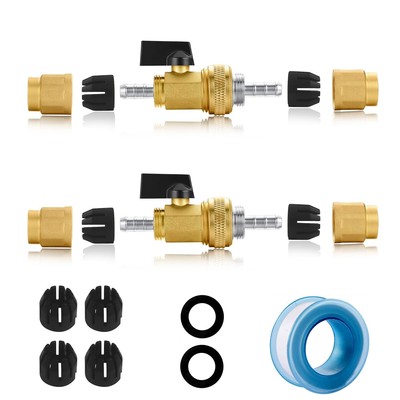 Garden Expandable Hose Repair Kit - 0.354'' Hose Barb GHT Adapter & 2 Brass Sh...