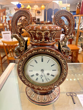 RARE Antique Majolica Case Clock With Japy Freres Movement By W.E.Shaw - A.Paris