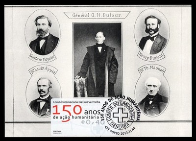 PORTUGAL 2013 Maximum Card ATM - 150 years Cruz Vermelha Red Cross Henry Dunant