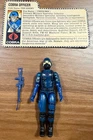Vintage 1982 G.I. JOE COBRA Enemy Officer Straight Arm Figure w/ File Card