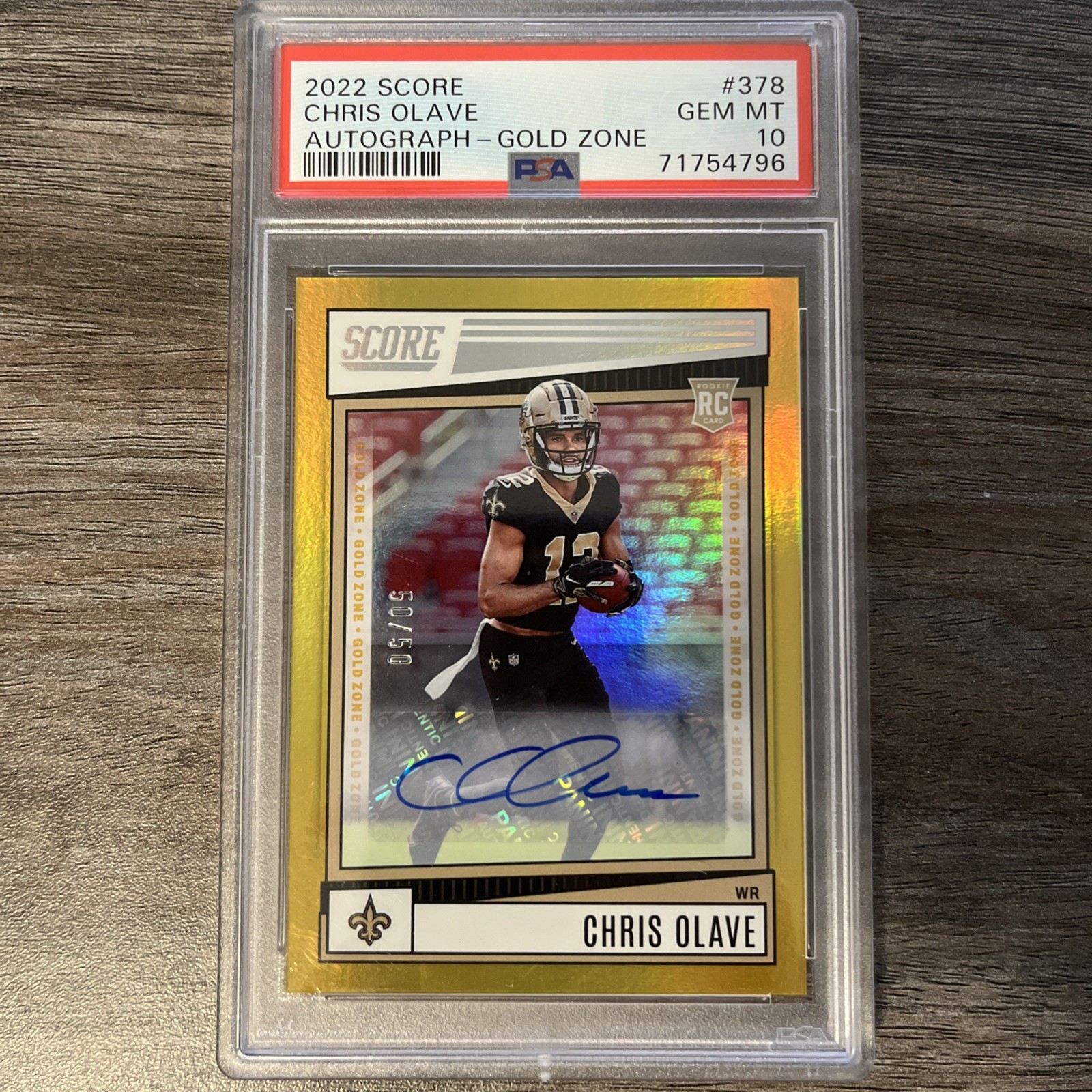 Chris Olave Panini Score #378 Autograph-Gold Zone