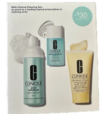 Clinique Acne Solutions Fix It Kit (Cleansing Foam, Clearing Gel, Moisture Gel) 