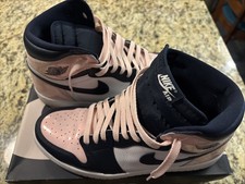 Nike Jordan 1 Retro Hi OG Women’s W12/M10.5 Navy Pink And White