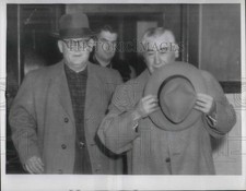 1955 Press Photo James P. Finnegan arrives in Omaha.