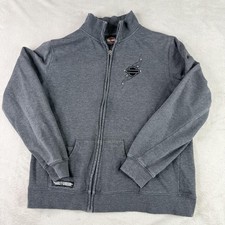 Harley-Davidson Sweatshirt Womens Gray Full Zip Fleece Rhinestone Logo Biker