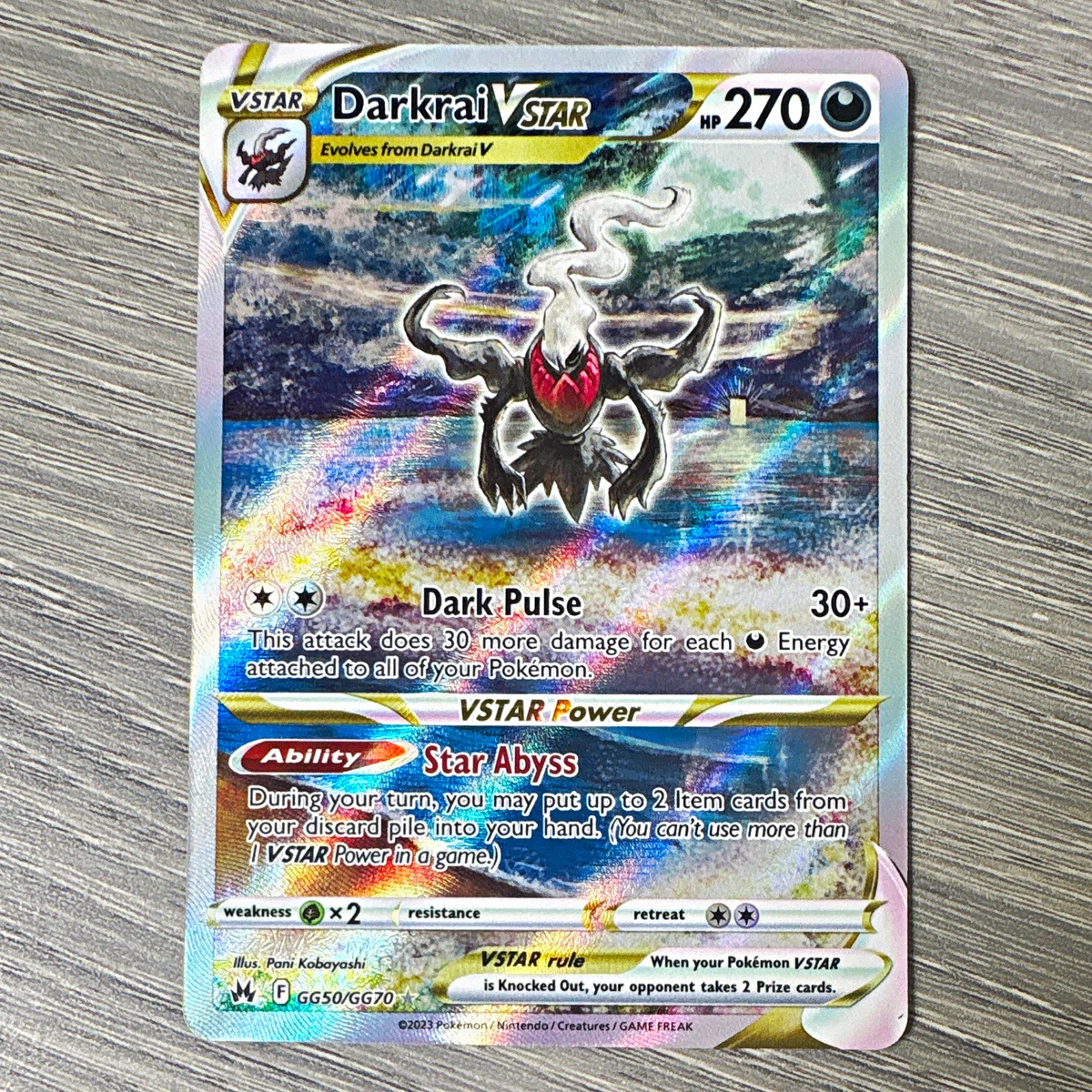 Darkrai VSTAR GG50/GG70 Crown Zenith: Galarian Gallery Just Listed