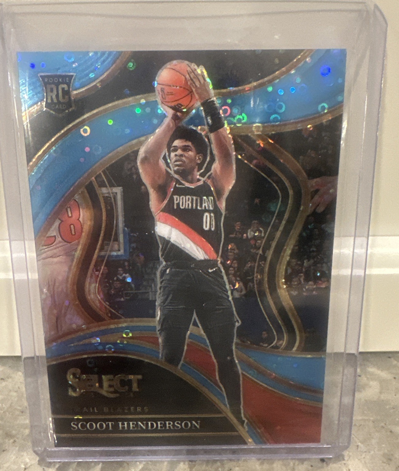 Scoot Henderson RC Courtside Blue Disco Prizm /99 2023-24 Select Blazers