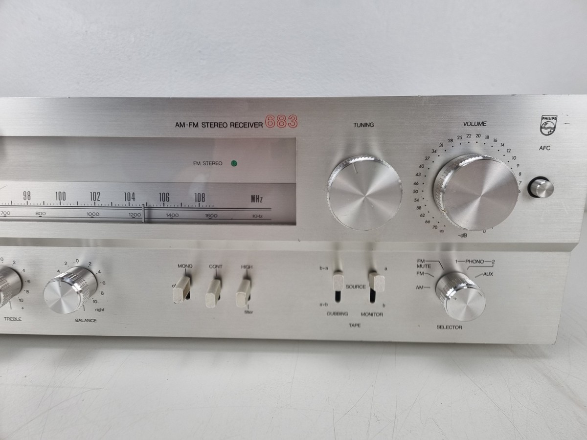 Philips AH-683- AM-FM STEREO RECEIVER- PotsCleaned - Replaced one